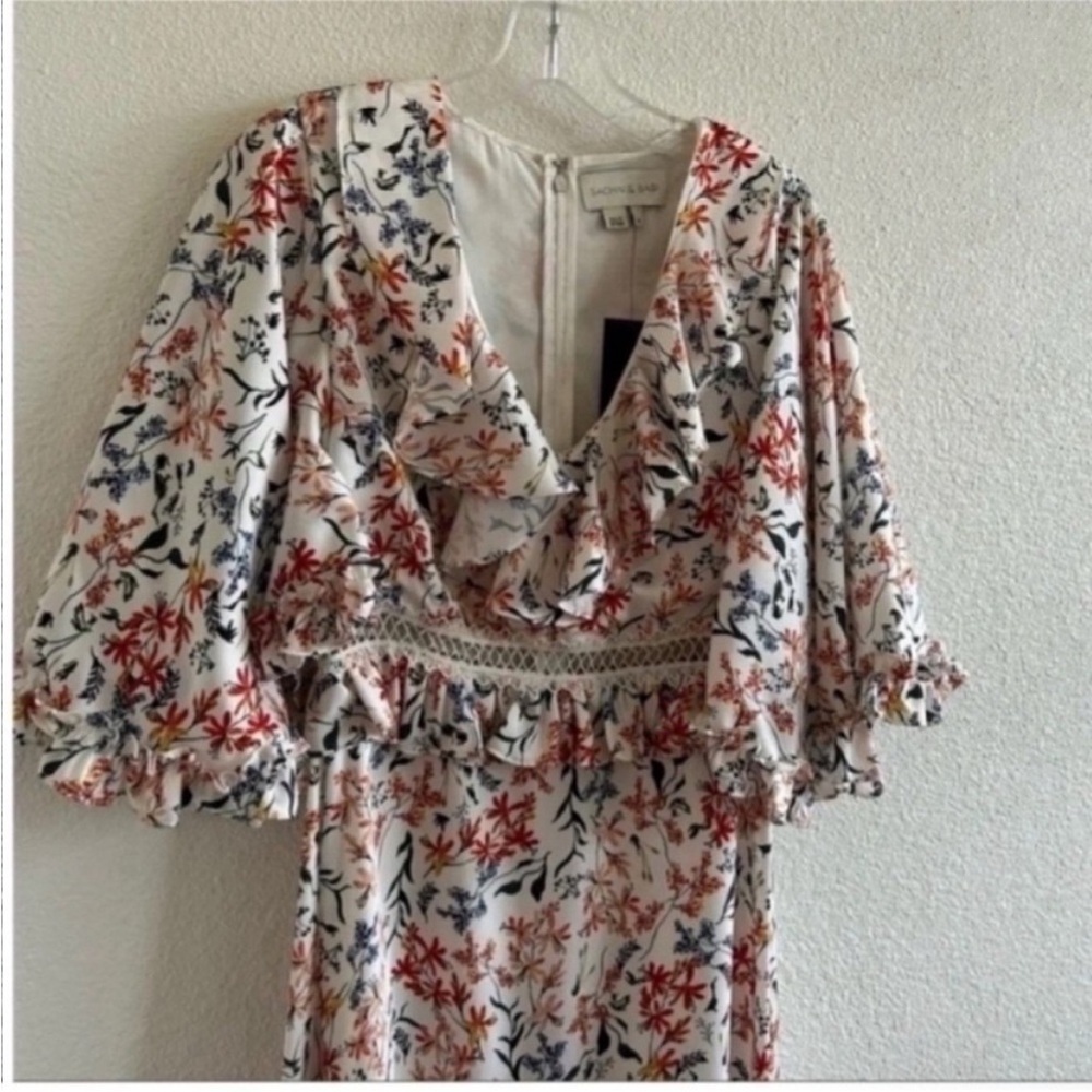 NWT Sachin + Babi Norma Floral Ruffle Maxi Gown - Picture 4 of 8